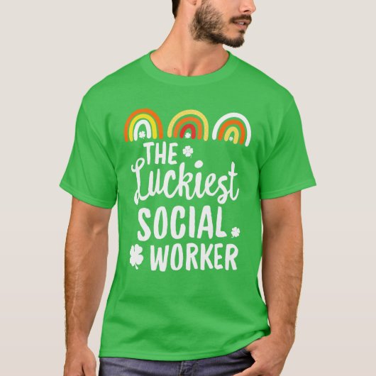 The Luckkiest Social Worker St. Patrick's Day Luck Tシャツ (正面)