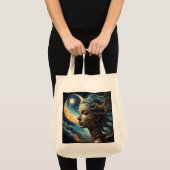 "The Lunar Oracle"-Celestial Moon Goddess Tote Bag トートバッグ (正面(商品))