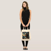 "The Lunar Oracle"-Celestial Moon Goddess Tote Bag トートバッグ (正面(モデル))