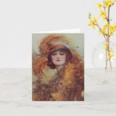 The Lure Of The Green Eyes - W.H. Barribal カード (黄色い花)