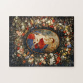 The Madonna in Flower Garland Rubens Catholic ジグソーパズル (横)