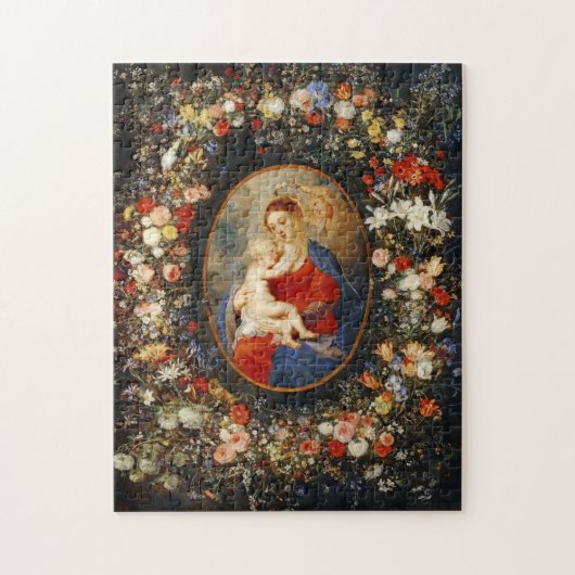 The Madonna in Flower Garland Rubens Catholic ジグソーパズル (縦)