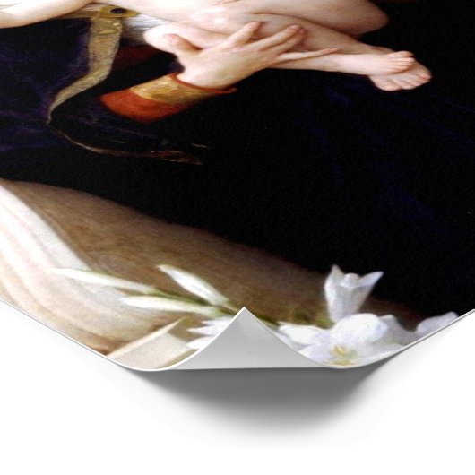 The Madonna Of Lilies William Adolphe Bouguereau ポスター (角)