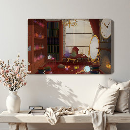 The Mage's Sanctuary - Enchanted Library キャンバスプリント