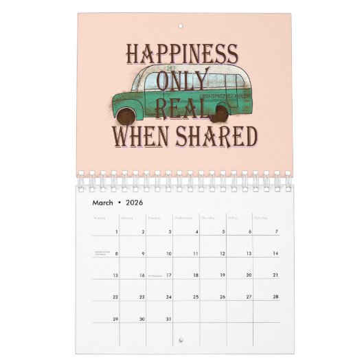 The Magic Bus: Happiness Only Real When Shared -  カレンダー (3月 2026)