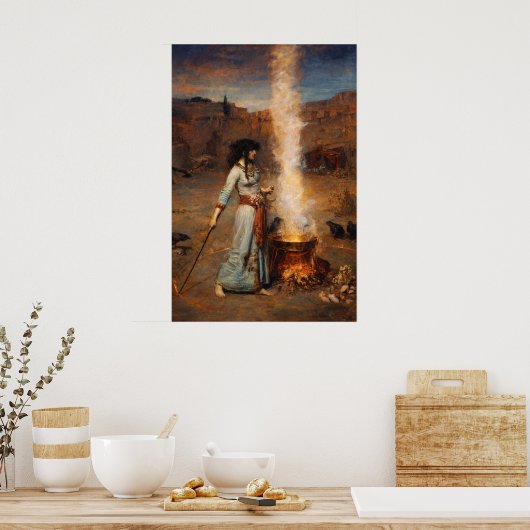 The Magic Circle by John William Waterhouse ポスター (キッチン)