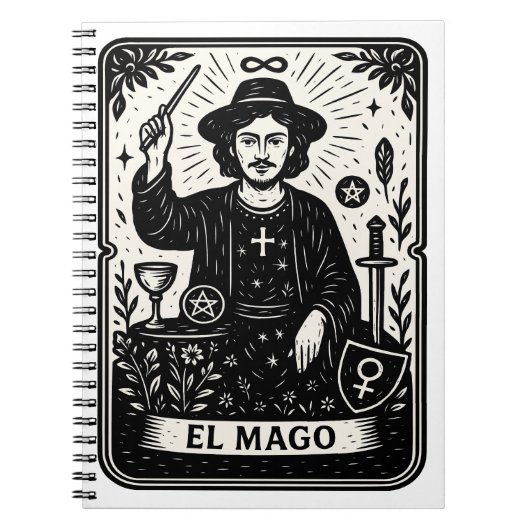 The Magician Tarot Card Print  ノートブック (正面)