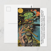 The Magician Tarot Retro Mystical Major Arcana Art ポストカード (正面/裏面)