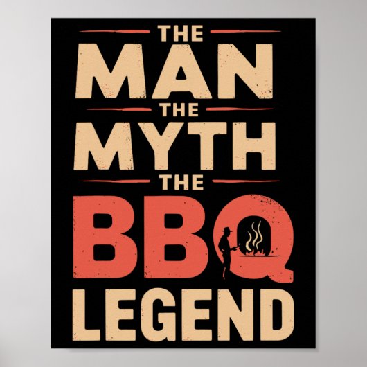 The Man おもしろい The Myth The Bbq Legend Fanteers Day ポスター (正面)