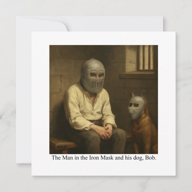 The Man in the Iron Mask and his dog, Bob. (正面)