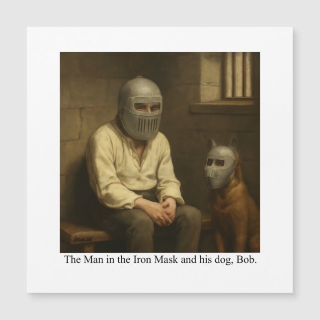 The Man in the Iron Mask and his dog, Bob. (正面)