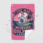 The Man Myth Golfing Legend Funny Flamingo Golf ゴルフタオル (インサイチュ)