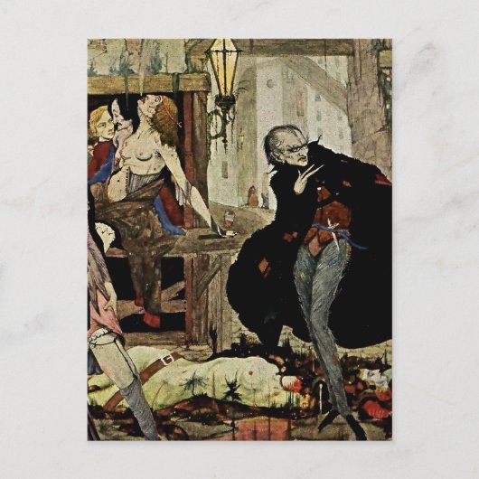 “The Man of the Crowd” by Harry Clarke ポストカード (正面)