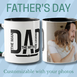 The Man The Myth Daddy The Legend black photo Mug マグカップ