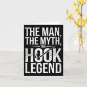 The Man The Myth The Hook Legend Fishing Dad Funny カード (黄色い花)