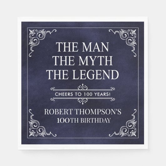 The Man The Myth The Legend 100th Birthday スタンダードランチョンナプキン (正面)