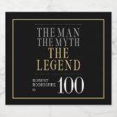 The Man The Myth The Legend 100th Birthday スパークリングワインラベル (シングルラベル)