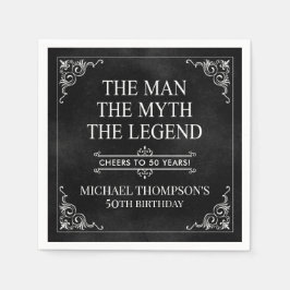 The Man The Myth The Legend 50th Birthday スタンダードカクテルナプキン