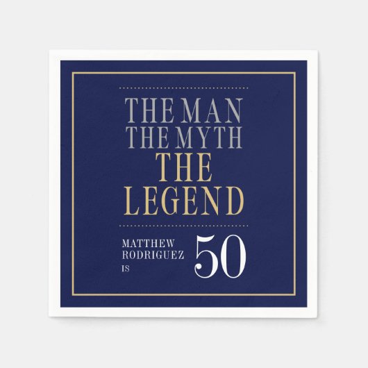 The Man The Myth The Legend 50th Birthday  スタンダードカクテルナプキン (正面)