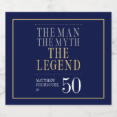 The Man The Myth The Legend 50th Birthday ビールラベル (シングルラベル)