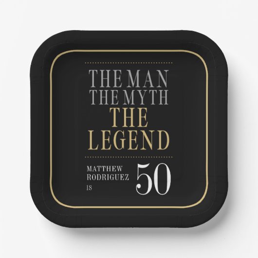 The Man The Myth The Legend 50th Birthday ペーパープレート (正面)