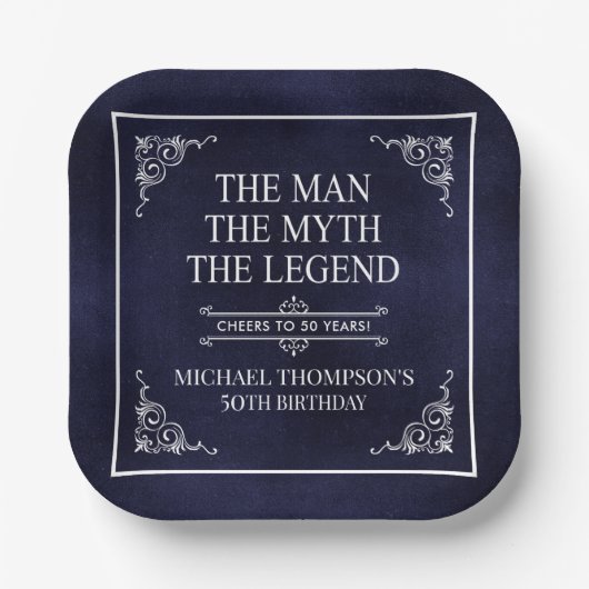 The Man The Myth The Legend 50th Birthday ペーパープレート (正面)