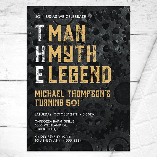 The Man The Myth The Legend 50th Birthday 招待状