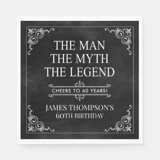 The Man The Myth The Legend 60th Birthday スタンダードランチョンナプキン (正面)