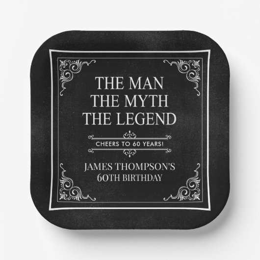 The Man The Myth The Legend 60th Birthday ペーパープレート (正面)