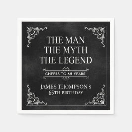 The Man The Myth The Legend 65th Birthday スタンダードカクテルナプキン
