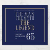 The Man The Myth The Legend 65th Birthday ビールラベル (シングルラベル)