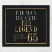 The Man The Myth The Legend 65th Birthday ビールラベル (シングルラベル)
