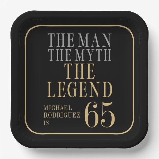 The Man The Myth The Legend 65th Birthday ペーパープレート (正面)