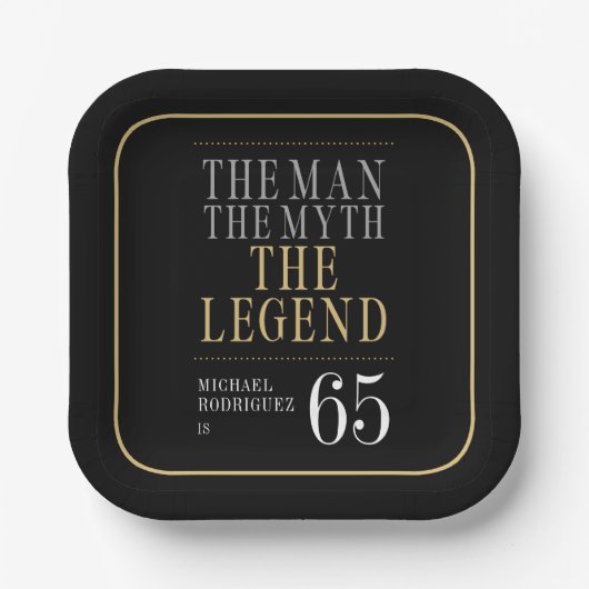 The Man The Myth The Legend 65th Birthday ペーパープレート (正面)