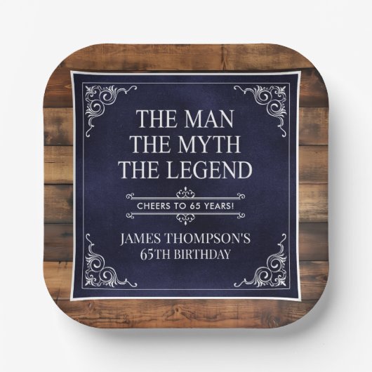 The Man The Myth The Legend 65th Birthday ペーパープレート (正面)