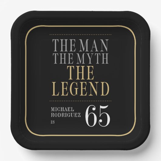 The Man The Myth The Legend 65th Birthday ペーパープレート (正面)