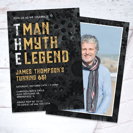 The Man The Myth The Legend 65th Photo Birthday 招待状