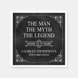 The Man The Myth The Legend 70th Birthday スタンダードカクテルナプキン