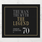 The Man The Myth The Legend 70th Birthday ビールラベル (シングルラベル)