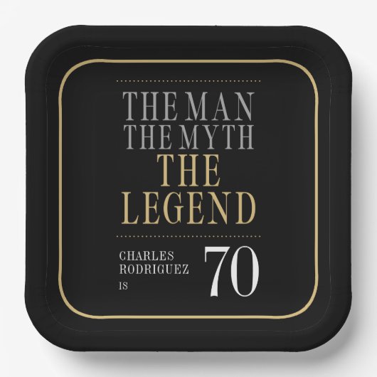 The Man The Myth The Legend 70th Birthday ペーパープレート (正面)
