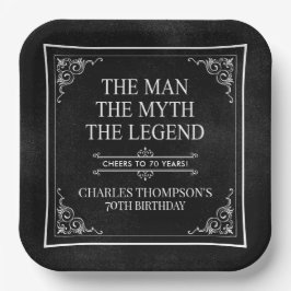 The Man The Myth The Legend 70th Birthday ペーパープレート
