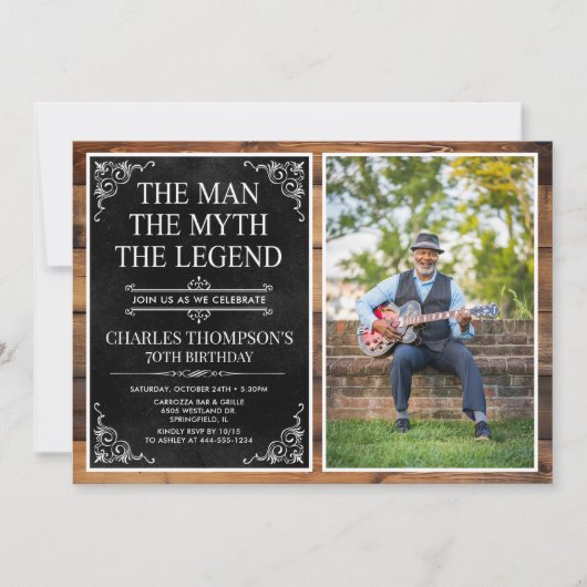 The Man The Myth The Legend 70th Birthday 招待状 (正面)