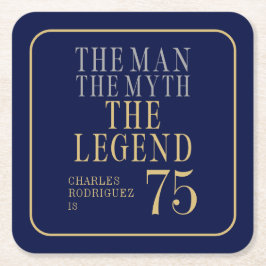 The Man The Myth The Legend 75th Birthday スクエアペーパーコースター