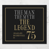 The Man The Myth The Legend 75th Birthday スパークリングワインラベル (シングルラベル)