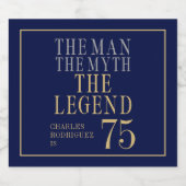 The Man The Myth The Legend 75th Birthday スパークリングワインラベル (シングルラベル)