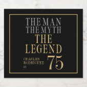The Man The Myth The Legend 75th Birthday ビールラベル (シングルラベル)
