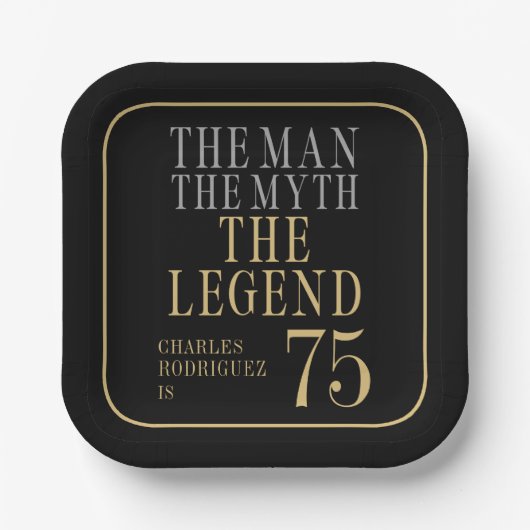 The Man The Myth The Legend 75th Birthday ペーパープレート (正面)