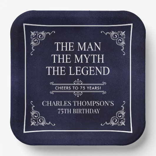 The Man The Myth The Legend 75th Birthday ペーパープレート (正面)