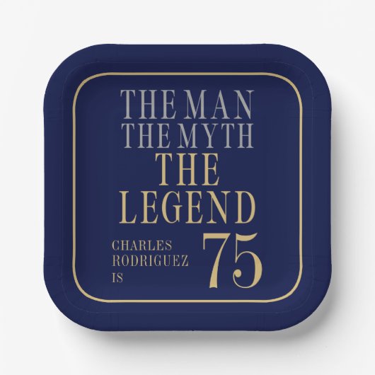 The Man The Myth The Legend 75th Birthday ペーパープレート (正面)