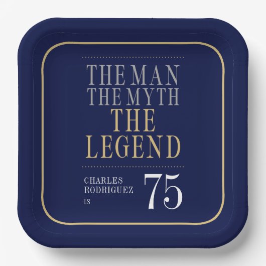 The Man The Myth The Legend 75th Birthday ペーパープレート (正面)